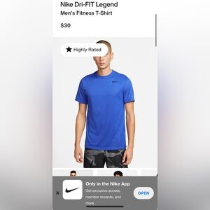 NEW Nike L T-shirt, sweat-wicking, soft, relaxed, looser fit, Royal/Black